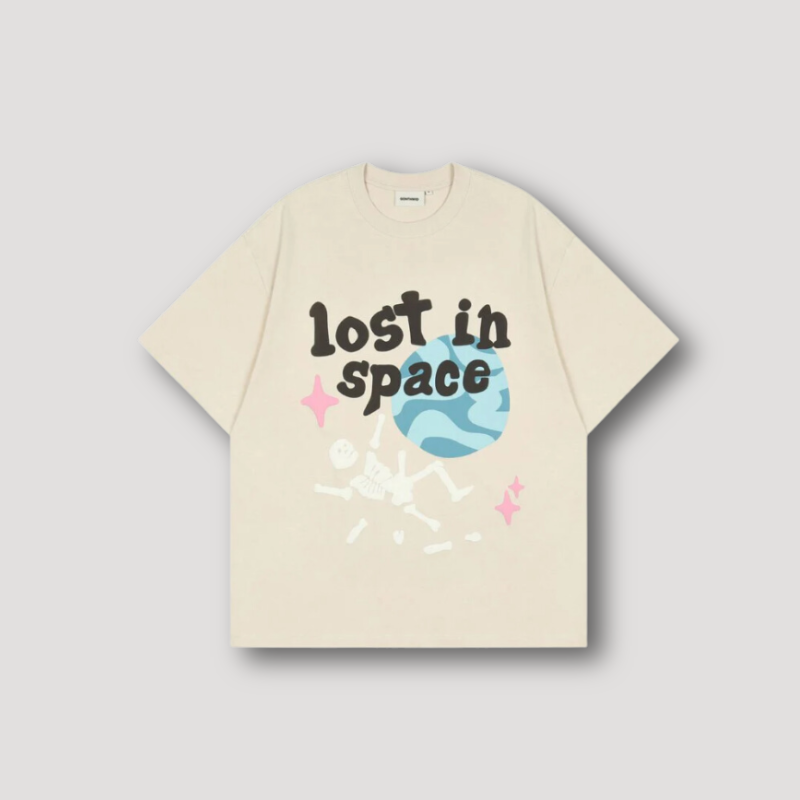 Skelet Lost in Space Grafisch Afdrukken Streetwear Shirt