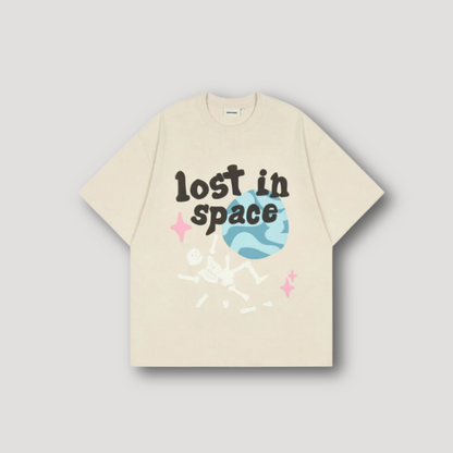 Skelet Lost in Space Grafisch Afdrukken Streetwear Shirt