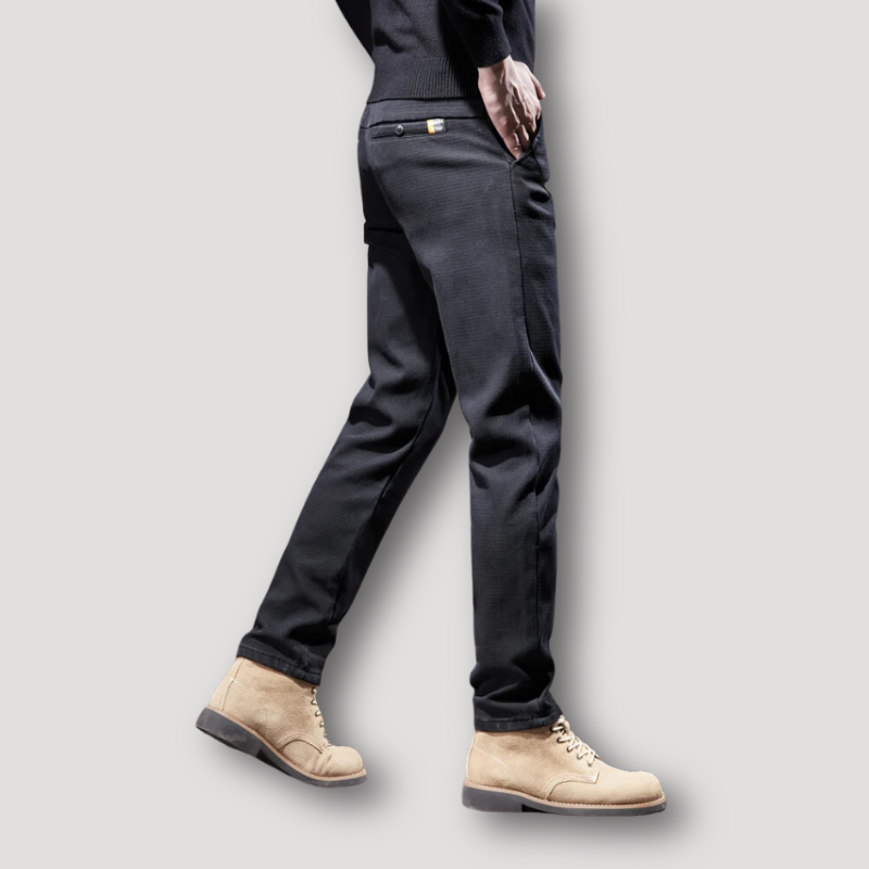 Micro Geruite Patroon Slim Fit Textuuur Chino Broek Heren