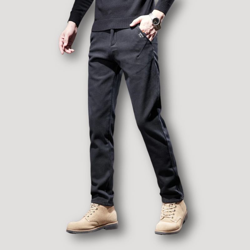 Micro Geruite Patroon Slim Fit Textuuur Chino Broek Heren