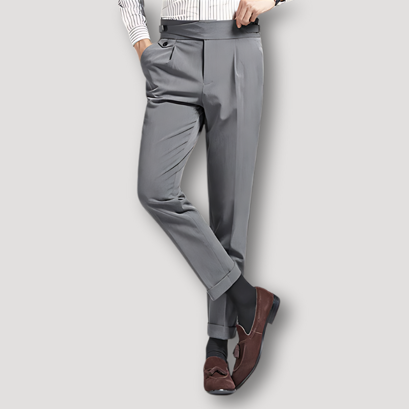 Op Maat Gemaakt Slim Fit Pleated Chino Pants