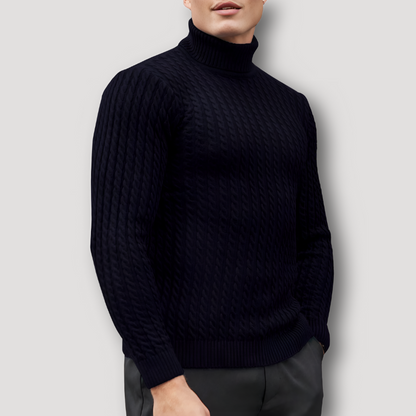 Slim Fit Kabel Breisel Turtle Neck Sweater Mannen