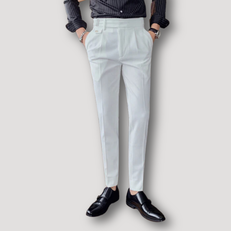 Bedrijf Smart Casual Pleated Slim Fit Pak Broek Vintage