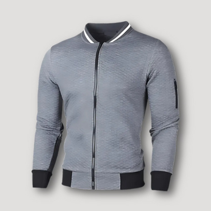 Sportief Gestructureerd Quilted Patroon Form Fitting Bomber Jas