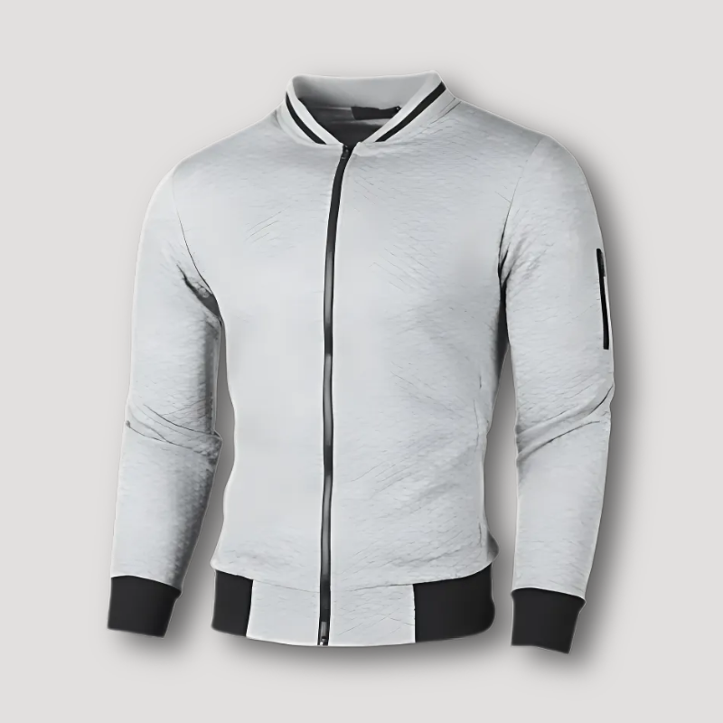 Sportief Gestructureerd Quilted Patroon Form Fitting Bomber Jas