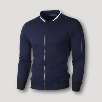 Sportief Gestructureerd Quilted Patroon Form Fitting Bomber Jas