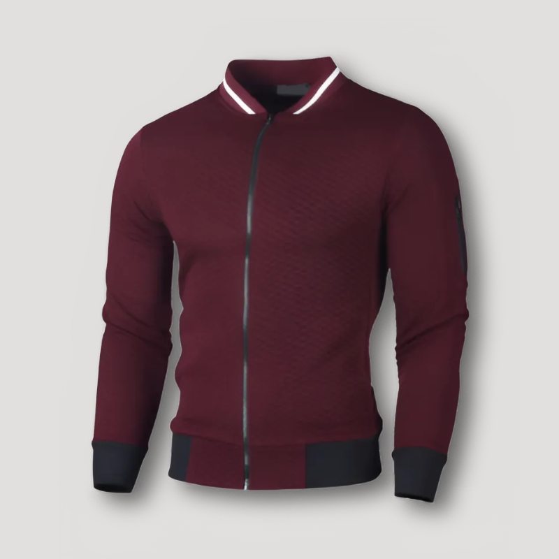 Sportief Gestructureerd Quilted Patroon Form Fitting Bomber Jas