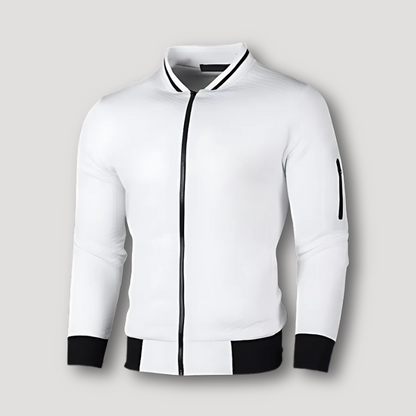 Sportief Gestructureerd Quilted Patroon Form Fitting Bomber Jas