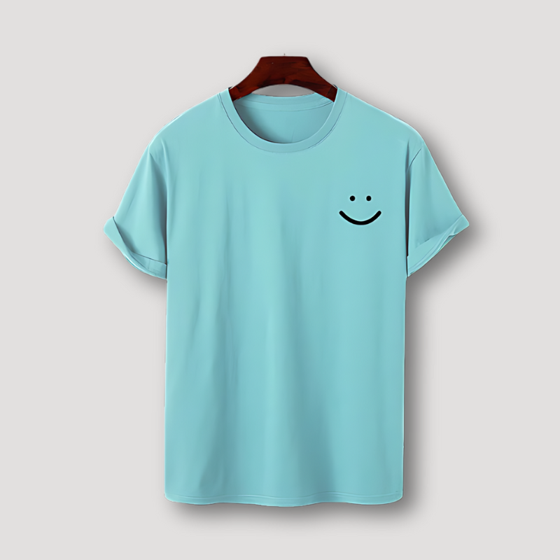 Smiley Gezicht Grafisch Zomer T Shirt Mannen