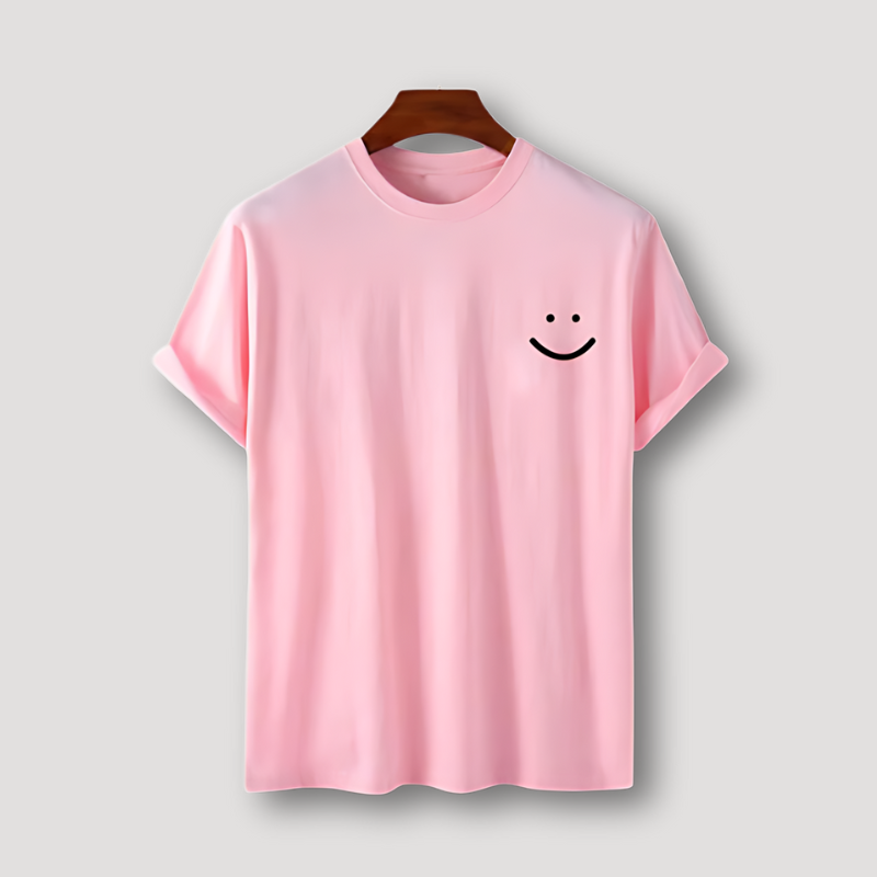 Smiley Gezicht Grafisch Zomer T Shirt Mannen