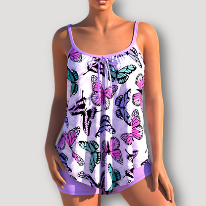 Vloeiende Top Swim Shorts Tankini Set