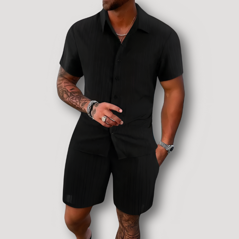 Korte Mouw Polo Koord Korte Zomer Outfit Set