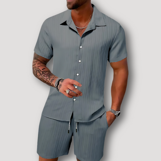 Korte Mouw Polo Koord Korte Zomer Outfit Set