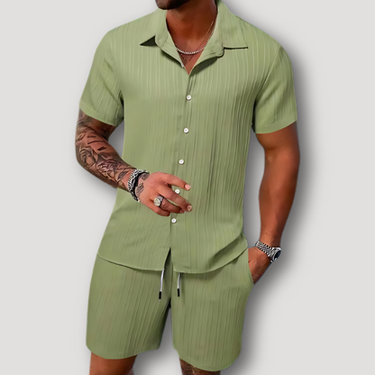 Korte Mouw Polo Koord Korte Zomer Outfit Set