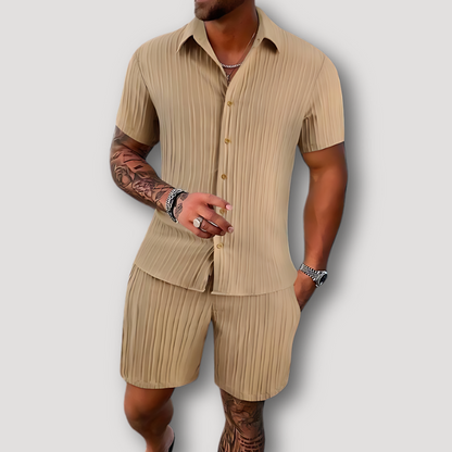 Korte Mouw Polo Koord Korte Zomer Outfit Set