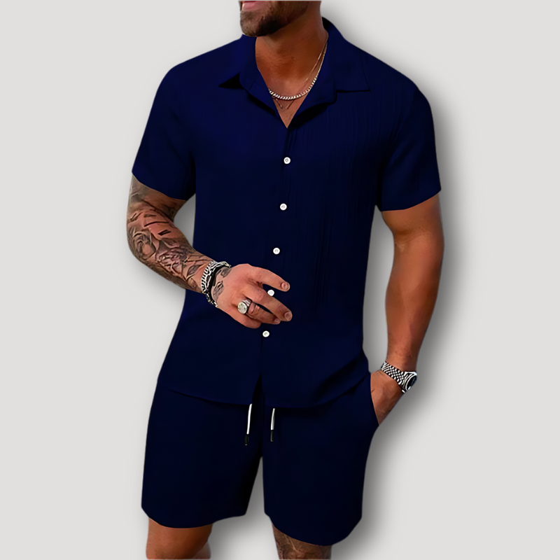 Korte Mouw Polo Koord Korte Zomer Outfit Set