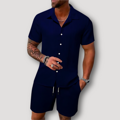 Korte Mouw Polo Koord Korte Zomer Outfit Set