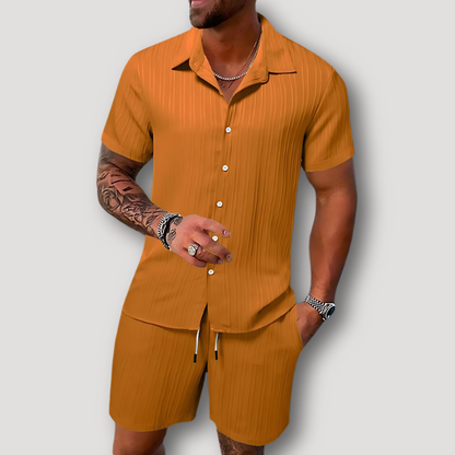 Korte Mouw Polo Koord Korte Zomer Outfit Set