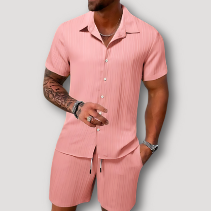 Korte Mouw Polo Koord Korte Zomer Outfit Set