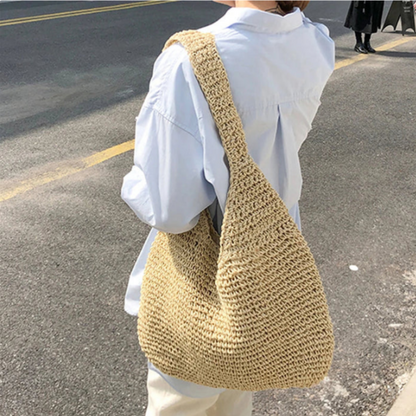 Gevlochten Stro Weven Artisanaal Eco-friendly Shoulder Bag