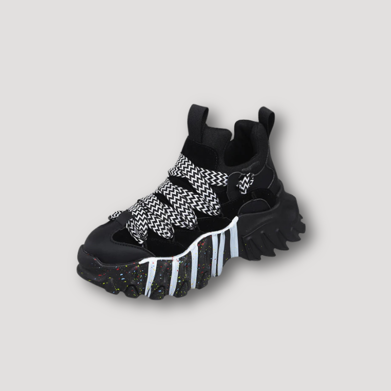 Zachte Leren Platform Chunky Sneakers