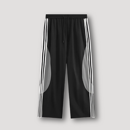 Verticale Streep Kleurblok Oversized Athletic Joggingbroek