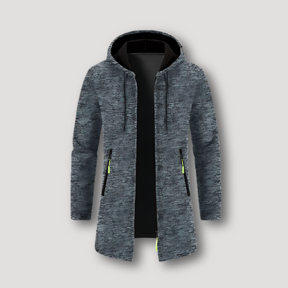 Full Zip Gemarmerd Breisel Textuur Pullover Jas