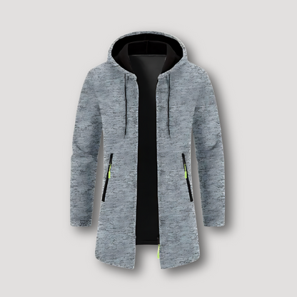 Full Zip Gemarmerd Breisel Textuur Pullover Jas