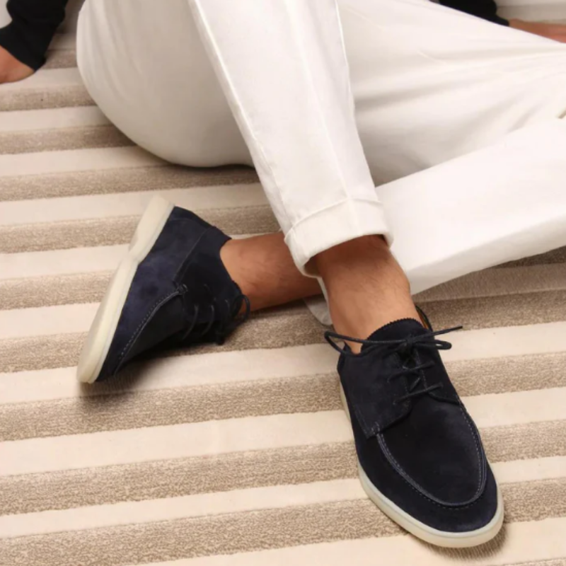 Casual Suède Leer Lace Up Loafers Voor Heren