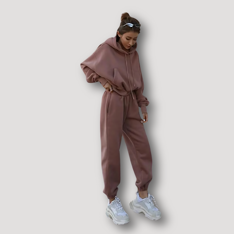 Oversized Boxy Fit Trekkoord Hoodie Joggingbroek Set