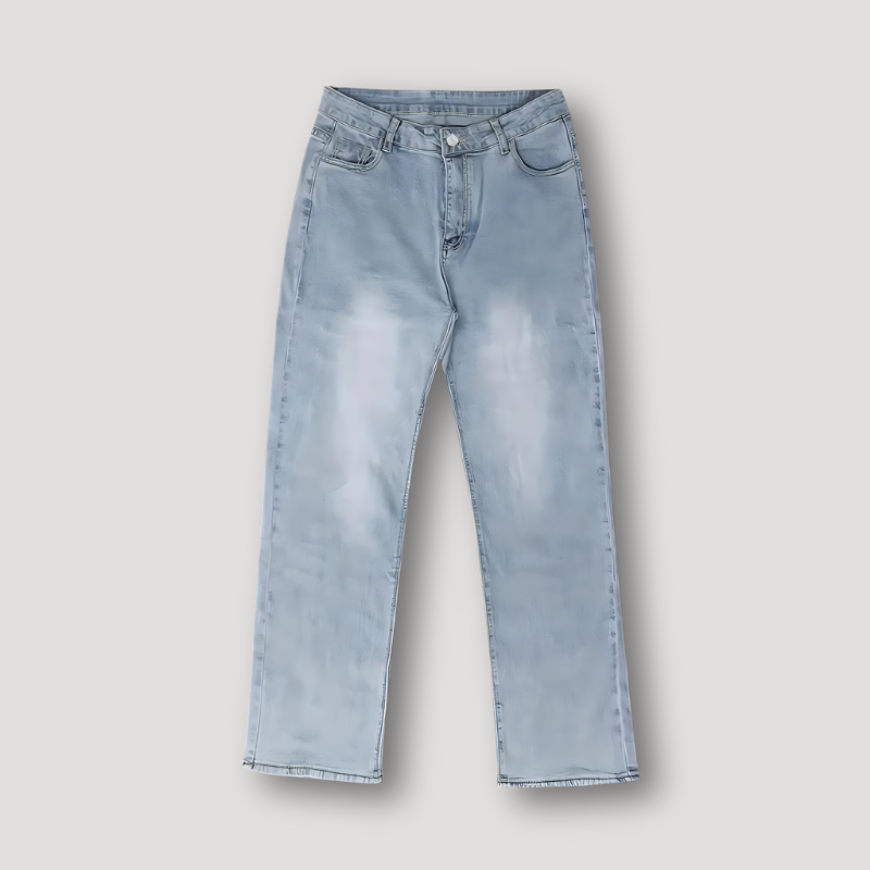 High-waisted Straight Leg Klassiek Denim Jeans