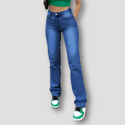 High-waisted Straight Leg Klassiek Denim Jeans