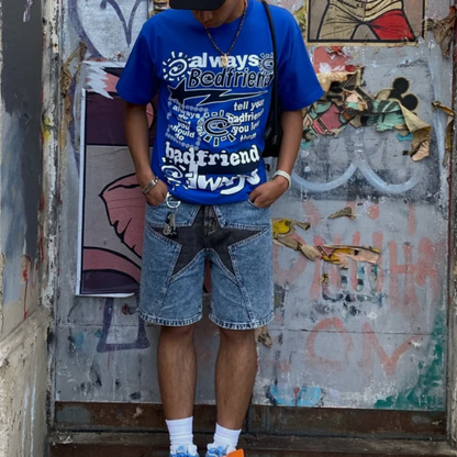 Baggy Jorts Ster Patroon - Streetwear korte broek Heren en Dames