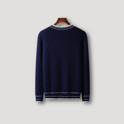 Ribtricot Merino Wol Sweater Crew Neck