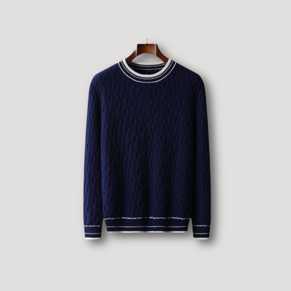 Ribtricot Merino Wol Sweater Crew Neck