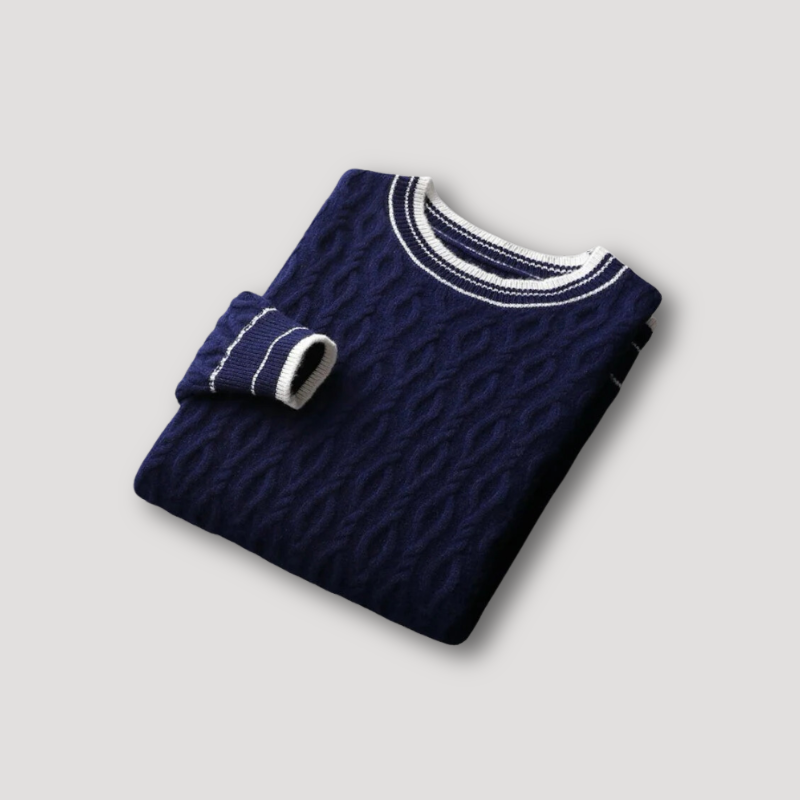 Ribtricot Merino Wol Sweater Crew Neck