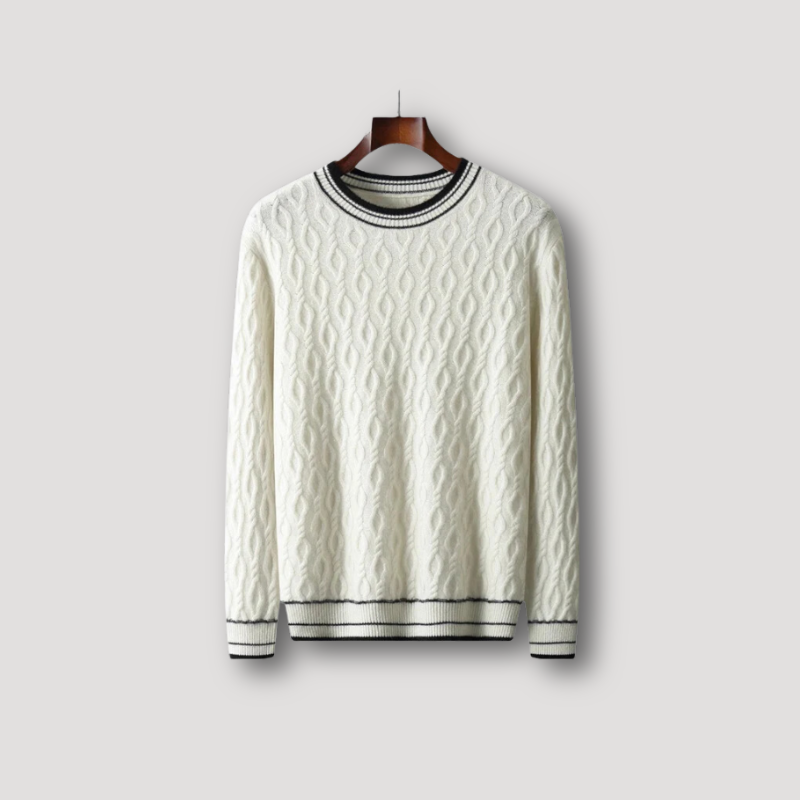 Ribtricot Merino Wol Sweater Crew Neck