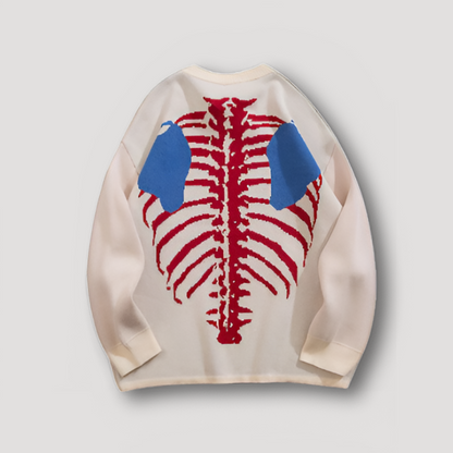 Skelet Anatomisch Graphisch Knitted Sweater