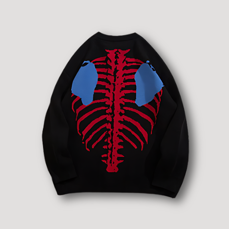 Skelet Anatomisch Graphisch Knitted Sweater