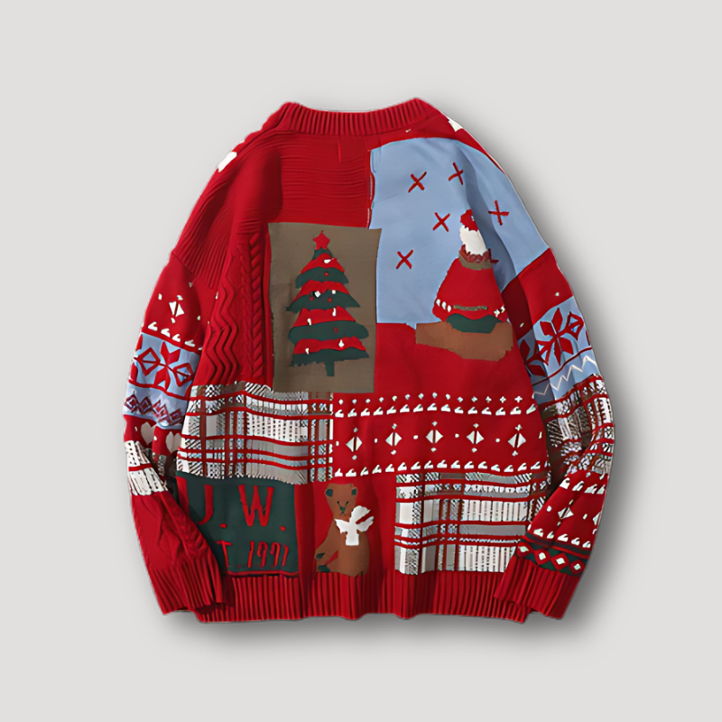 Feestelijk Teddy Bear Kerstmotief Knitted Sweater