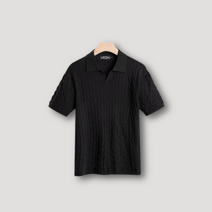 Mannen Gebreide Textuur Zomer Polo Shirt