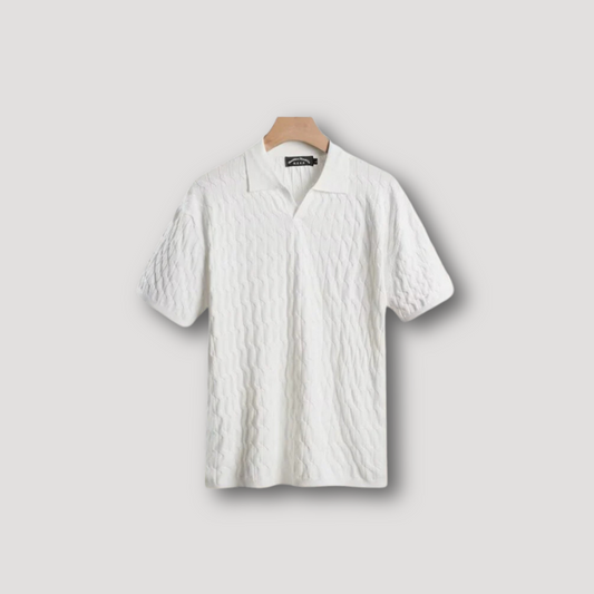 Mannen Gebreide Textuur Zomer Polo Shirt