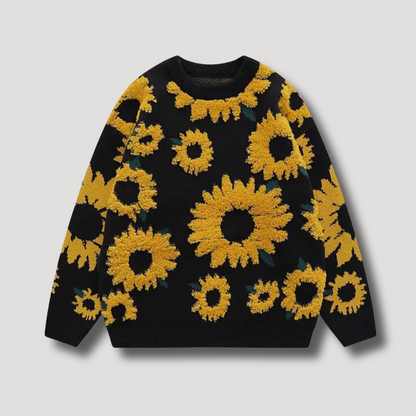 Y2k Sunflower Embroidery Sweater - Streetwear voor vrouwen