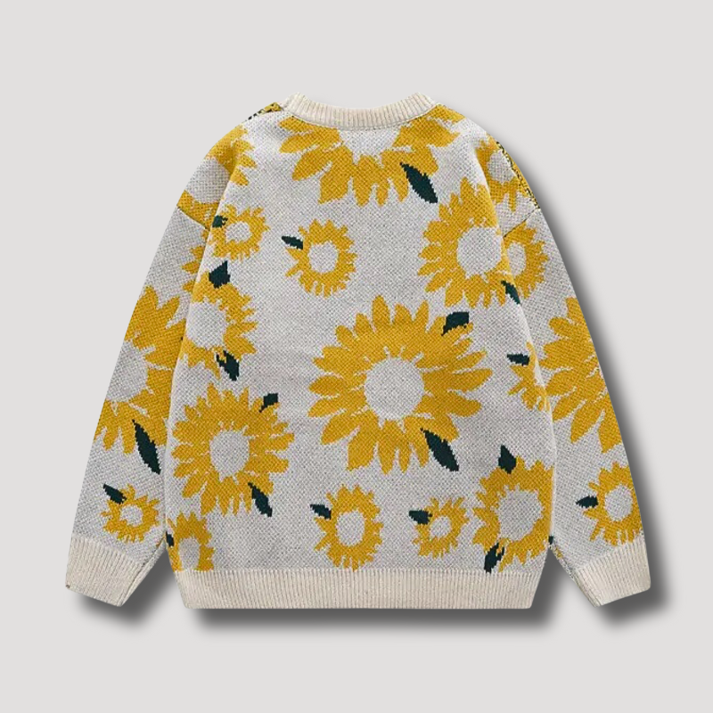 Y2k Sunflower Embroidery Sweater - Streetwear voor vrouwen