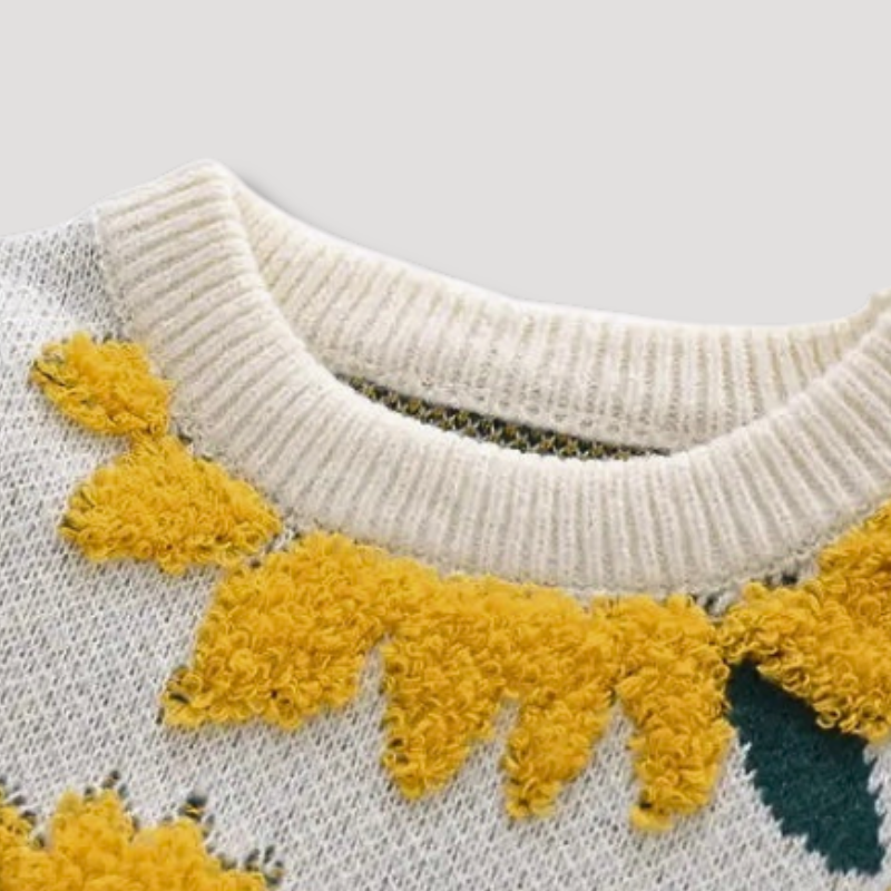 Y2k Sunflower Embroidery Sweater - Streetwear voor vrouwen