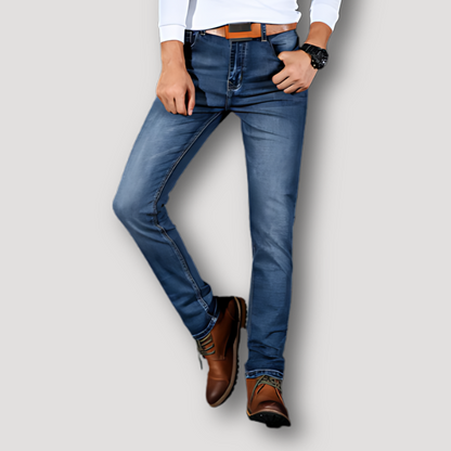 Klassiek Donker Vervaagd Slim Fit Denim Jeans