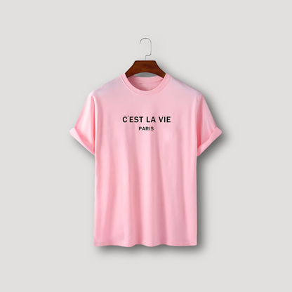 C'est La Vie Paris Minimalistisch Zomer Printed T Shirt