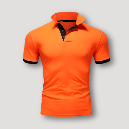 Casual Contrast Trim Korte Mouw Slim Fit Polo Shirt Heren