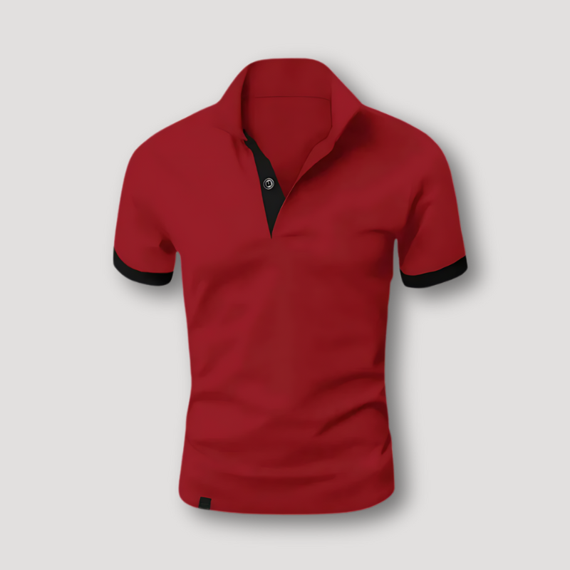 Casual Contrast Trim Korte Mouw Slim Fit Polo Shirt Heren