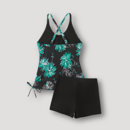 Ronde Halslijn Gebloemd Tankini Set